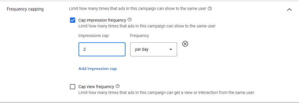 Set the appropriate amount for cap frequency